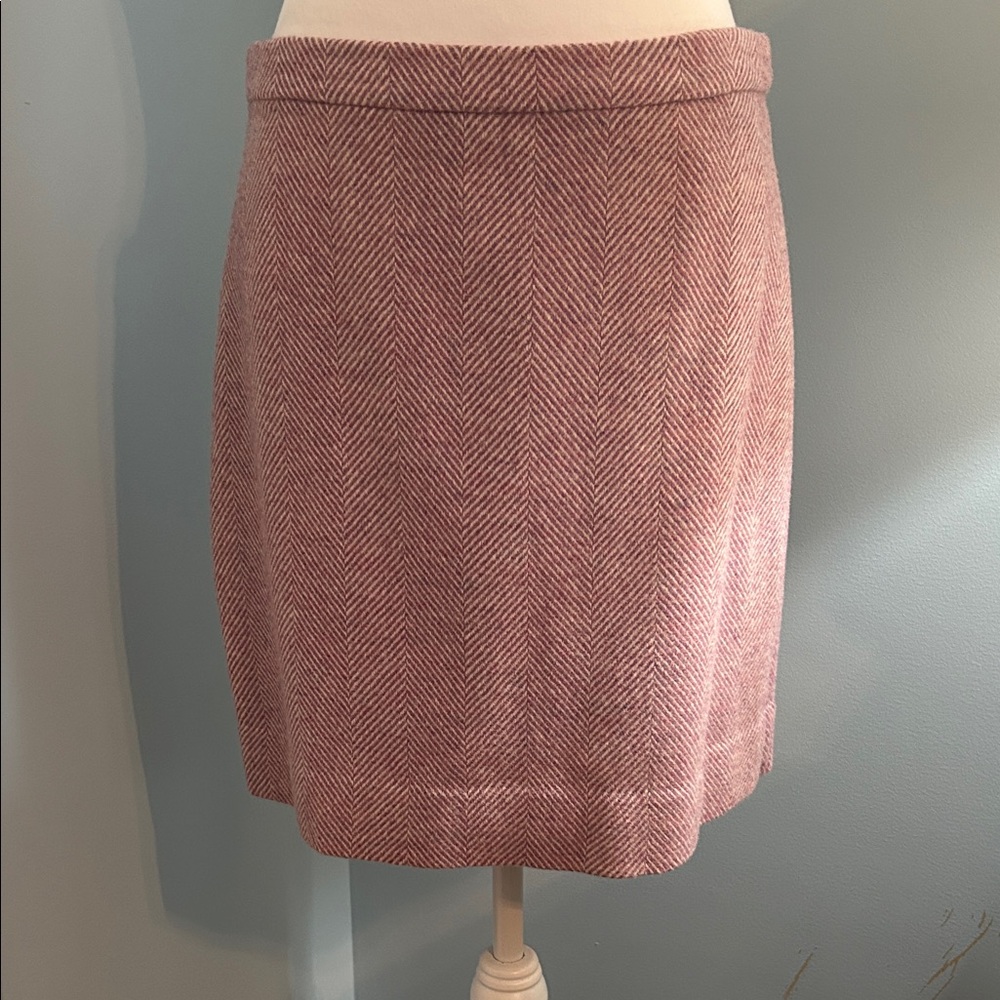 J. Crew Pink Herringbone Pencil Skirt
